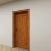 باب خشبي مودرن كلاسيك بلون خشبي طبيعي – تصميم بإطار بارز-  D6003