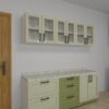 وحدة مطبخ مودرن بلون أخضر زيتوني وسطح رخامي 2 متر - KU6003