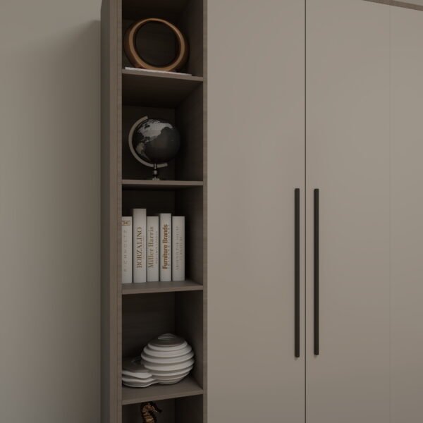دولاب ملابس مودرن بتصميم أنيق وأرفف جانبية مفتوحة - W6008