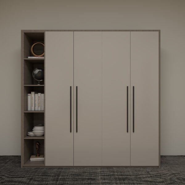 دولاب ملابس مودرن بتصميم أنيق وأرفف جانبية مفتوحة - W6008