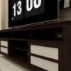 وحدة تلفزيون مودرن خشبي داكن بأدراج ومساحات تخزين - TU6006