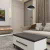 طاولة مجلس مودرن أبيض وأسود ببابين للتخزين- MT6003