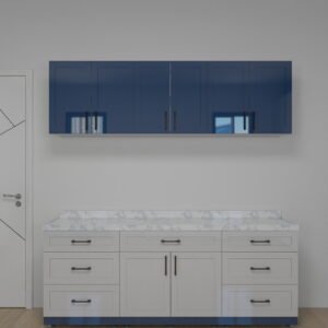 وحدة مطبخ مودرن أبيض وأزرق 2 متر - KU6009