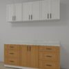 وحدة مطبخ مودرن خشبي وأبيض بتصميم أنيق 1.8 متر - KU6008