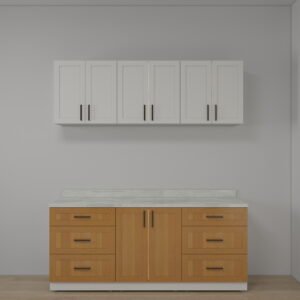 وحدة مطبخ مودرن خشبي وأبيض بتصميم أنيق 1.8 متر - KU6008