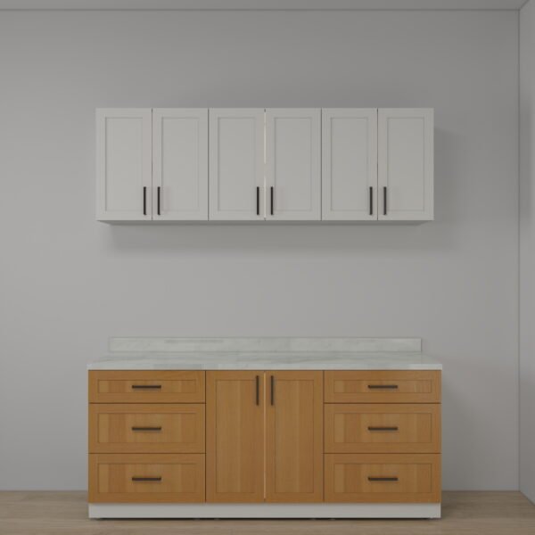 وحدة مطبخ مودرن خشبي وأبيض بتصميم أنيق 1.8 متر - KU6008