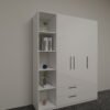 دولاب ملابس مودرن أبيض مع أرفف جانبية وأدراج - W6009