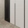 دولاب ملابس مودرن 5 أبواب أبيض مع زجاج داكن  - W6012