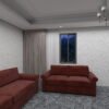 طقم كنب بني خمري مودرن مكوّن من كنبة ثلاثية وثنائية–S6009