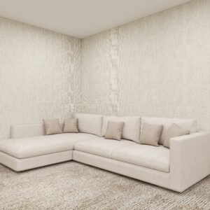 كنبة زاوية مودرن باللون البيج الفاتح – تصميم مريح بمساند ريلاكس–S6007