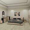 غرفة نوم مودرن كاملة لون بيج مع أسود - BD6001