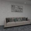 كنبة مودرن 3 مقاعد لون بيج مع وسائد ديكور – صوفا غرفة معيشة فخمة–S6008