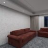 طقم كنب بني خمري مودرن مكوّن من كنبة ثلاثية وثنائية–S6009
