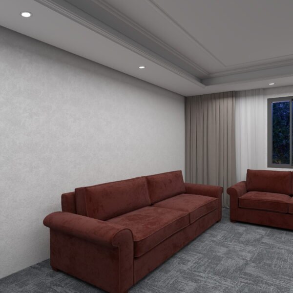 طقم كنب بني خمري مودرن مكوّن من كنبة ثلاثية وثنائية–S6009
