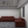طقم كنب بني خمري مودرن مكوّن من كنبة ثلاثية وثنائية–S6009