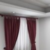 ستارة فاخرة نبيذي بطبقتين مع ستارة بيضاء داخلية – C6002