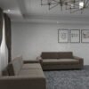 كنبة مودرن لون بني ترابي مقعدين – كنبة مريحة لغرف المعيشة والمجالس– S6010